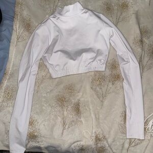 Champion White Long Sleeve Crop Top